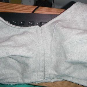 Comfort Choice 46G front close cotton bra, gray, adjustable straps